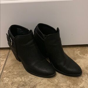 Esprit 8 Black Ankle Boots with Buckle Detail